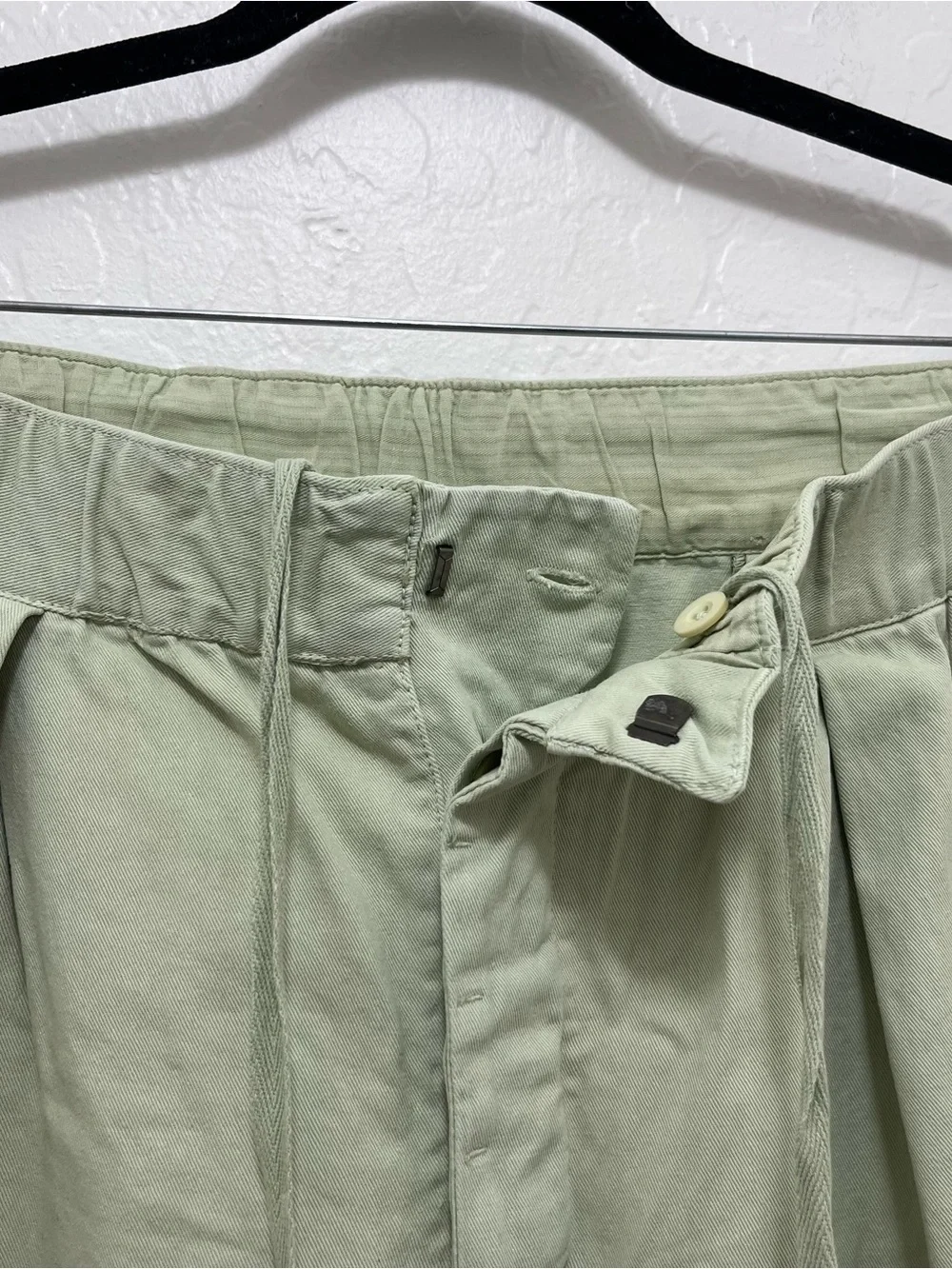 Free People After Love Roll Cuff Wide Leg Pants Size M Light Green